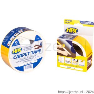 HPX dubbelzijdig tapijttape wit 50 mm x 5 m - L51700162 - afbeelding 2