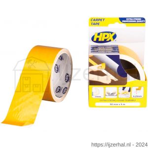 HPX dubbelzijdig tapijttape wit 50 mm x 5 m - L51700162 - afbeelding 1