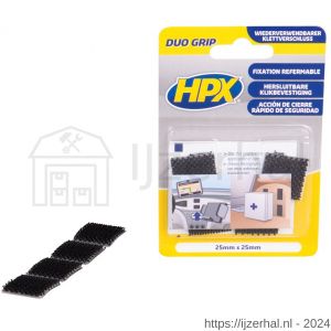 HPX Duo Grip klikband pads 25 mm x 25 mm - L51700114 - afbeelding 1