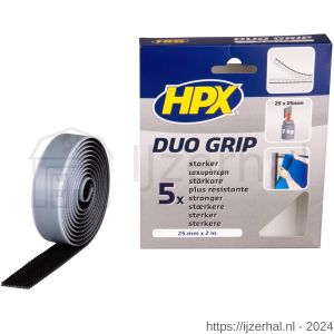 HPX Duo Grip klikband zwart 25 mm x 2 m - L51700116 - afbeelding 1