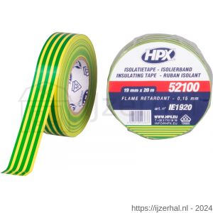 HPX PVC isolatietape VDE geel-groen 19 mm x 20 m - L51700091 - afbeelding 1