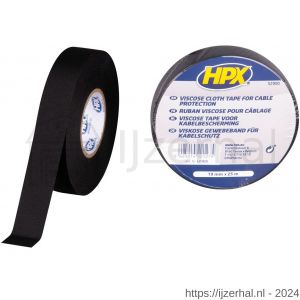 HPX linnen tape voor kabelbescherming zwart 19 mm x 25 m - L51700113 - afbeelding 1