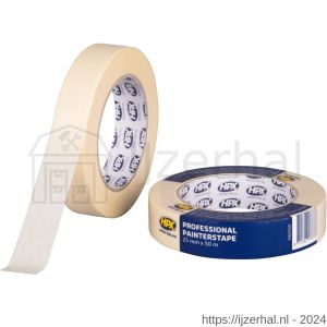 HPX Masking afplaktape 60 graden C cremewit 25 mm x 50 m - L51700013 - afbeelding 1