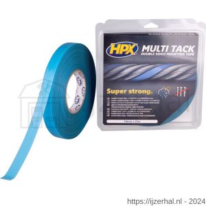 HPX dubbelzijdige Multi-tack polyester tape semi-transparant 19 mm x 25 m - L51700139 - afbeelding 1