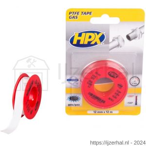 HPX PTFE gasafdichtingstape blister wit 12 mm x 12 m - L51700001 - afbeelding 1