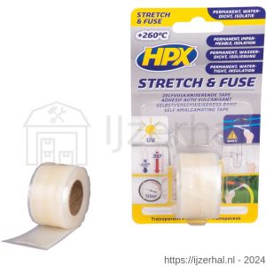 HPX Stretch en Fuse zelfvulkaniserende afdichtingstape transparant 25 mm x 1,80 m - L51700008 - afbeelding 1