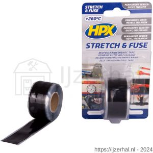 HPX Stretch en Fuse zelfvulkaniserende afdichtingstape zwart 25 mm x 3 m - L51700011 - afbeelding 1