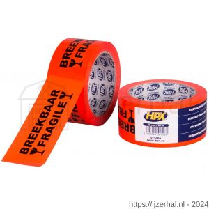 HPX verpakkingstape PP Breekbaar Fragile 50 mm x 66 m - L51700267 - afbeelding 1