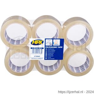 HPX verpakkingstape PP flatpack 6 rollen transparant 50 mm x 66 m - L51700266 - afbeelding 1