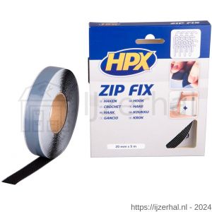 HPX Zip Fix klittenband haak zwart 20 mm x 5 m - L51700117 - afbeelding 1