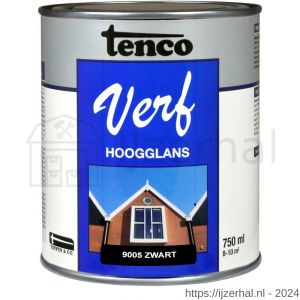 TencoVerf lakverf dekkend hoogglans RAL 9005 zwart 0,75 L blik - L40710341 - afbeelding 1