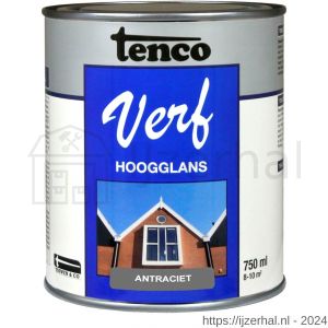 TencoVerf lakverf dekkend hoogglans RAL 7016 antraciet 0,75 L blik - L40710343 - afbeelding 1