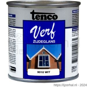 TencoVerf lakverf dekkend zijdeglans RAL 9010 wit 0,25 L blik - L40710354 - afbeelding 1