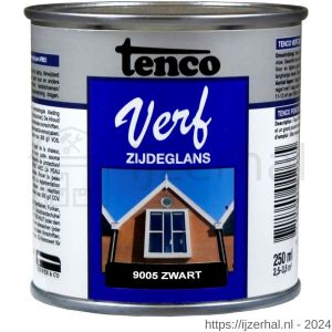 TencoVerf lakverf dekkend zijdeglans RAL 9005 zwart 0,25 L blik - L40710358 - afbeelding 1