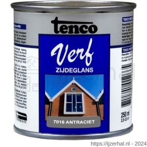 TencoVerf lakverf dekkend zijdeglans RAL 7016 antraciet 0,25 L blik - L40710360 - afbeelding 1