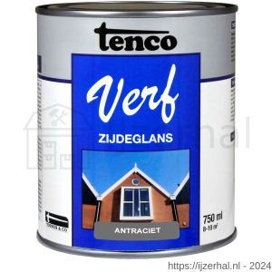 TencoVerf lakverf dekkend zijdeglans RAL 7016 antraciet 0,75 L blik - L40710361 - afbeelding 1