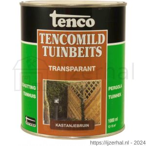 TencoMild tuinbeits transparant kastanjebruin 1 L blik - L40710288 - afbeelding 1