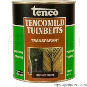 TencoMild tuinbeits transparant donkerbruin 1 L blik - L40710284 - afbeelding 1