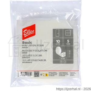 Ellen inbouwprofiel tochtband schuim zelfklevend Weatherstrip Foam 12x6 mm 10 m - L51010410 - afbeelding 1