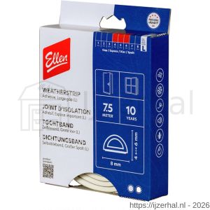 Ellen inbouwprofiel tochtband kunststof zelfklevend Weatherstrip Large grote kier wit 7.5 m - L51010414 - afbeelding 1