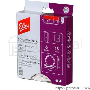 Ellen inbouwprofiel tochtband siliconen zelfklevend Weatherstrip Silicon wit 6 m - L51010412 - afbeelding 2