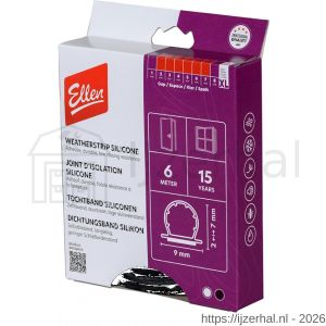 Ellen inbouwprofiel tochtband siliconen zelfklevend Weatherstrip Silicon zwart 6 m - L51010413 - afbeelding 2