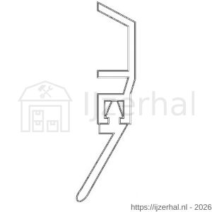 Ellen dorpelprofiel met borstel kunststof Basic wit 100 cm - L51010356 - afbeelding 3