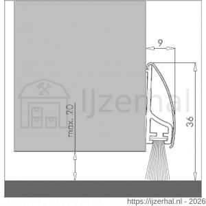 Ellen dorpelprofiel met borstel RVS Inox 100 cm - L51010365 - afbeelding 2