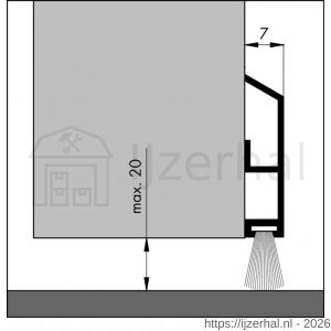 Ellen dorpelprofiel met borstel aluminium Robust met veloursborstel 100 cm - L51010352 - afbeelding 2