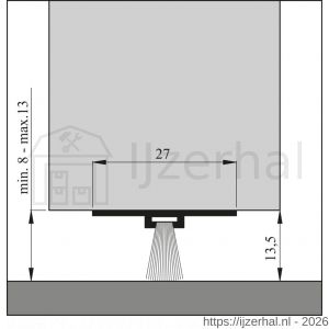 Ellen dorpelprofiel met borstel aluminium Invisible 100 cm - L51010354 - afbeelding 2