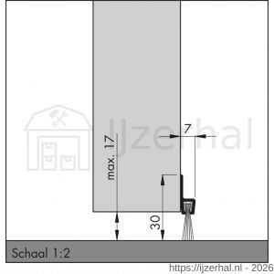 Ellen dorpel tochtprofiel met borstel aluminium IBS-31 100 cm - L51010106 - afbeelding 2