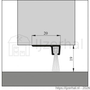Ellen dorpel tochtprofiel met borstel aluminium IBS-90-18 100 cm - L51010124 - afbeelding 2