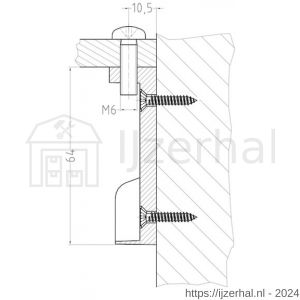 QlinQ kastroededrager plankmontage vernikkeld set 2 stuks - L40850794 - afbeelding 3