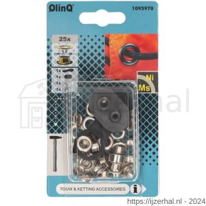 QlinQ zeilring 6 mm vernikkeld set 25 stuks met tool - L40850100 - afbeelding 1