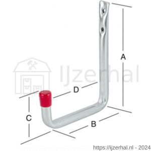 QlinQ wandhaak 140x114x53 mm verzinkt - L40851001 - afbeelding 2