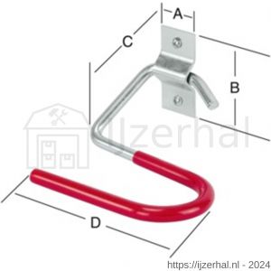 QlinQ wandhaak ski's 40x60x70 mm verzinkt geplastificeerd - L40851011 - afbeelding 2