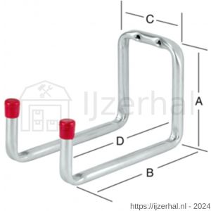 QlinQ wandhaak dubbel 120x70x90 mm verzinkt - L40850999 - afbeelding 2