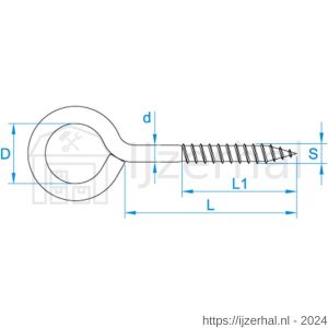 GebuVolco 001 schroefoog 4.00x30x12 mm ijzer gegalvaniseerd - L50001612 - afbeelding 2