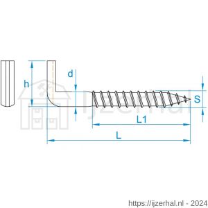 GebuVolco 006 schroefduim met zaagsnede 5.25x50x16 mm ijzer gegalvaniseerd - L50001362 - afbeelding 2