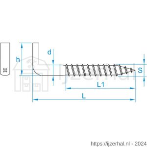 GebuVolco 009 schroefduim zwaar met kruisindruk 5.25x50 mm ijzer gegalvaniseerd - L50001358 - afbeelding 2