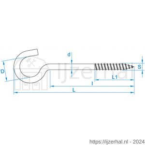 GebuVolco 015 schroefhaak zwaar 6.00x85/120 mm ijzer gegalvaniseerd - L50001437 - afbeelding 2