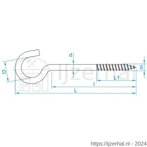 GebuVolco 013 schroefhaak met kleine haak 4.00x37/60 mm ijzer gegalvaniseerd - L50001414 - afbeelding 2