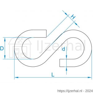 GebuVolco 105 S-haak nummer 35 3.45x30 mm ijzer gegalvaniseerd - L50001766 - afbeelding 2