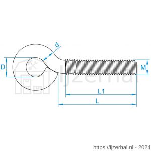 GebuVolco 111 schroefoog metrisch M5x40x8 mm ijzer gegalvaniseerd - L50001519 - afbeelding 2