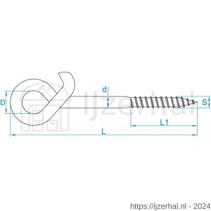 GebuVolco 117 veiligheidsschommelhaak met houtdraad 10.00x160 mm ijzer gegalvaniseerd - L50001334 - afbeelding 2