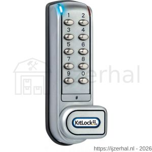 Kitlocks EPS 1200V elektronisch locker pincodeslot verticale montage prive of publiek 50.000 operaties 11 individuele RVS toetsen hoorbaar toetsenbord auto unlock voorziening 2 individuele fixatie punten battery override IP 54 - L30202115 - afbeelding 1