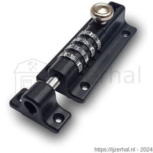 IBFM SGC 56 BE schuifgrendel met cijferslot aluminium zwart gelakt - L30204935 - afbeelding 1