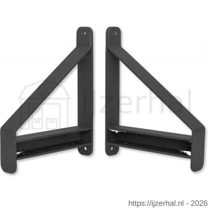 Dulimex DX ES DU BE ES DU WE dragerset links en rechts staal 160x200 mm zwart - L30204990 - afbeelding 1