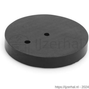 Dulimex DX ACC 12 DST BE rubber onderlegger 12x85 mm voor deurstopper vloermodel met zijbuffer 85x26 mm RVS rubber zwart - L30204260 - afbeelding 1