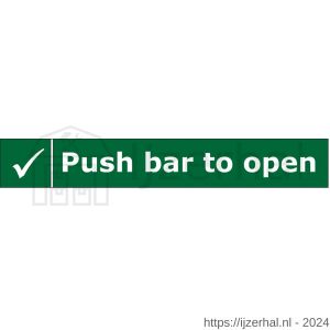 Briton STICKER ENG sticker ENG Push bar to open voor anti-paniekstangen en -balken groen - L30202415 - afbeelding 1